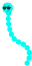 play with snake cyan